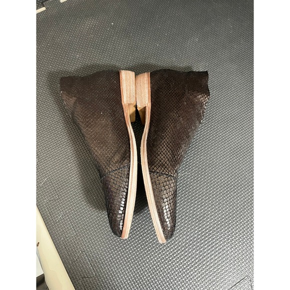 Free People Womens Textured Royale Flat Bronze Cap-toe Sz 37 6.5 Casual Stylish - Picture 4 of 7